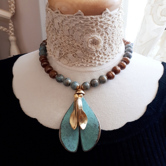 Venetian Morano Glass Beads Spinning Maple Necklac - Picture 7 of 10